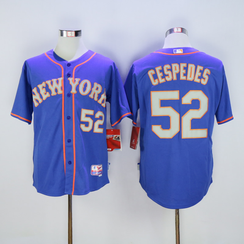 Men New York Mets #52 Cespedes Blue MLB Jerseys->new york mets->MLB Jersey